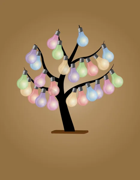 Žárovka strom — Stockový vektor