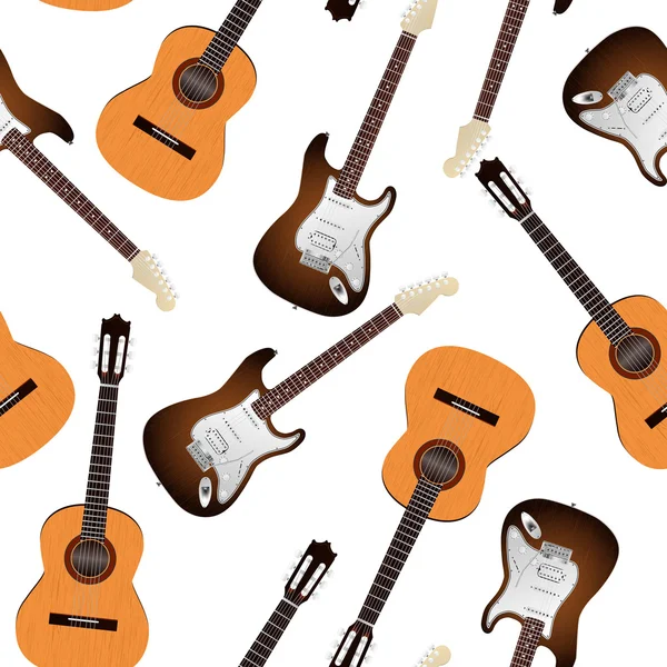 Guitarra sem costura padrão — Vetor de Stock