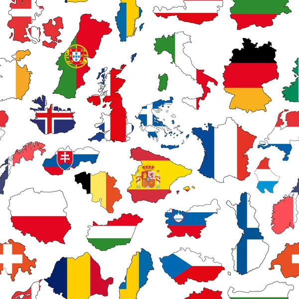 Ευρώπη χώρα χωρίς ραφή πρότυπο — Διανυσματικό Αρχείο