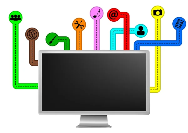 Multimediální monitor — Stockový vektor