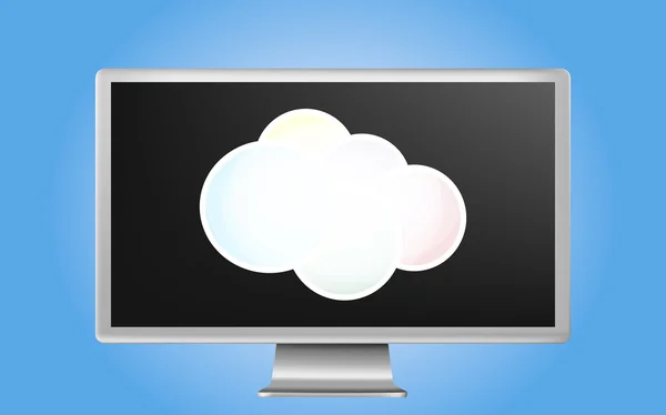 Monitor cloud — Vettoriale Stock