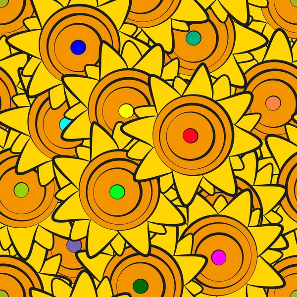 Girasoles patrón sin costura — Vector de stock