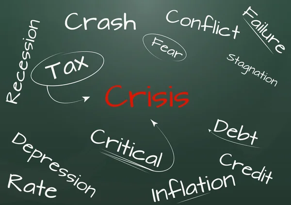 Crisis chalkboard — Stock Vector