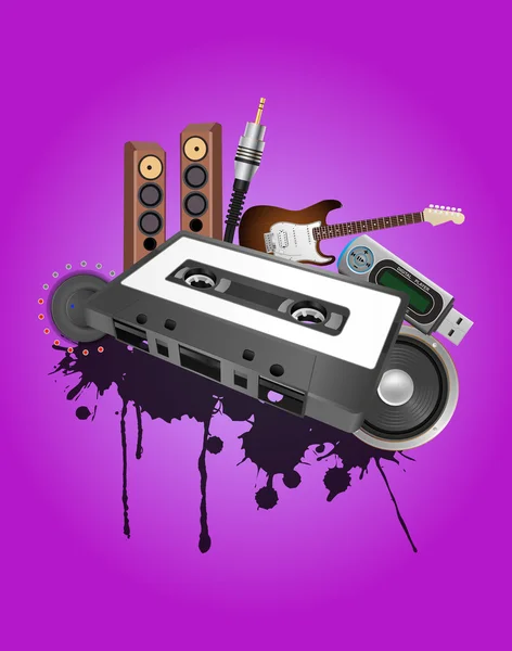 Appareil audio cassette — Image vectorielle