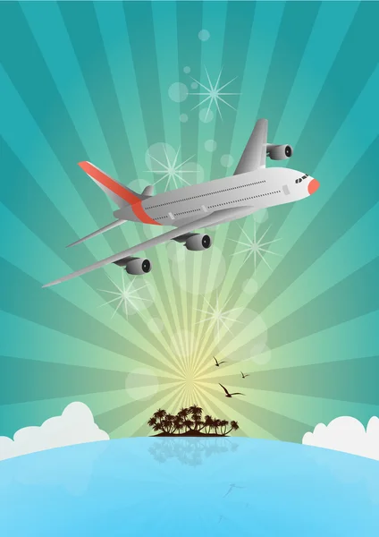 Airplane island — Stock Vector