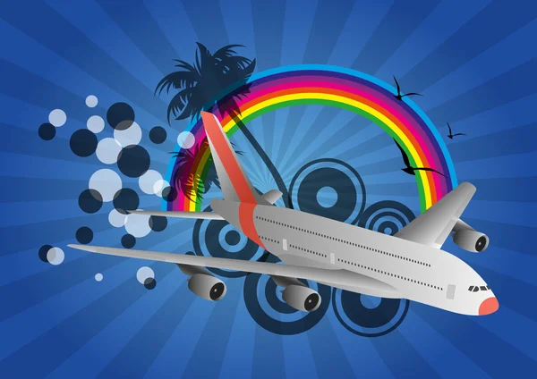 Avion arc-en-ciel — Image vectorielle