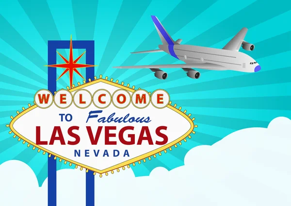 Лас-Вегас и самолет — стоковый вектор