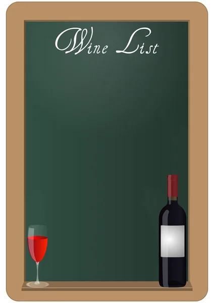 Şarap listesi yazı tahtası — Stok Vektör