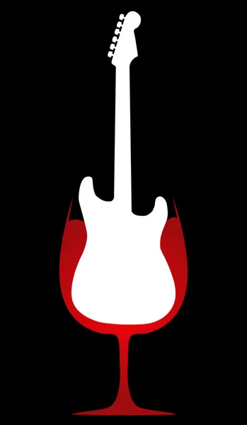 Guitarra de vino tinto — Vector de stock