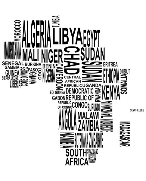 Африканская карта с названием страны
