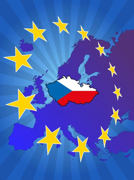 République tchèque en Europe — Image vectorielle