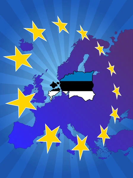 Estonia in europe — Stock Vector