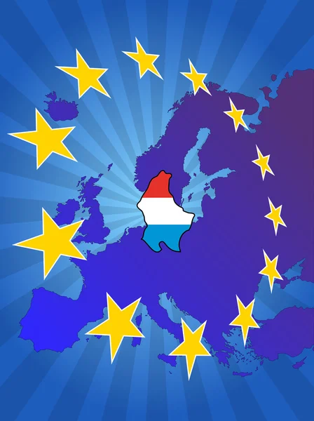 Luxemburg in Europa — Stockvector