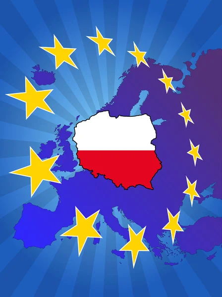 Poland en Europe — Image vectorielle