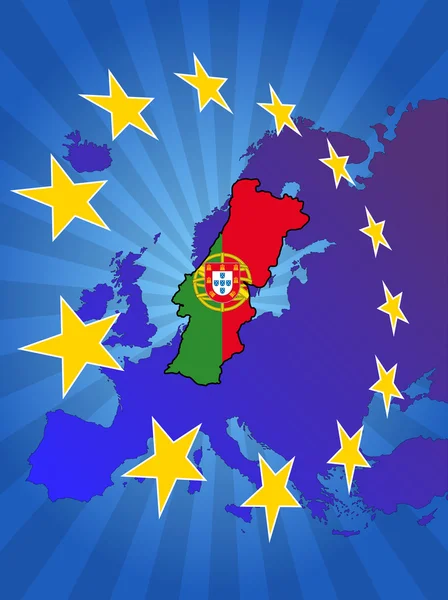 Portugal in europa — Stockvektor