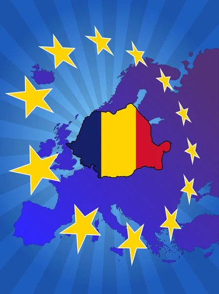 Romania na Europa — Vetor de Stock