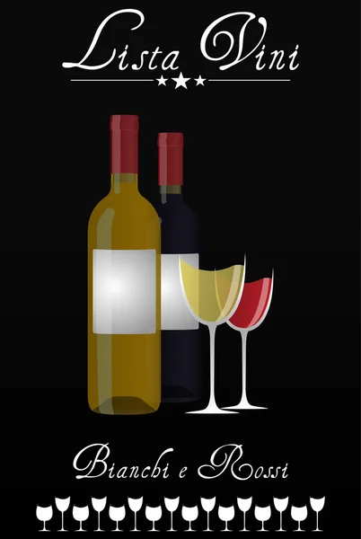 葡萄酒列表意大利 — 图库矢量图片