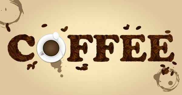 Koffie tekst — Stockvector