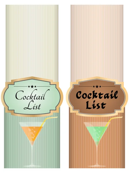 Cocktail lijst — Stockvector