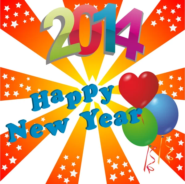 2014 mutlu yeni yıl — Stok Vektör