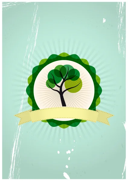 Odznaka drzewo — Wektor stockowy