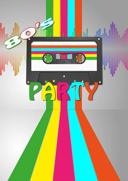 Tape cassette party — Stock Vector
