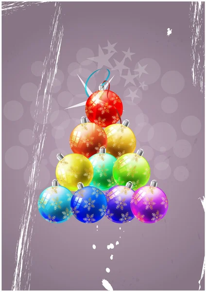 Tree christmas balls — Stock Vector