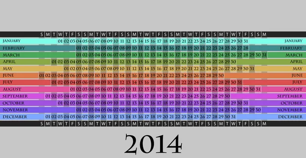 Calendario 2014 — Vector de stock