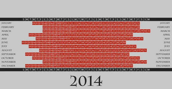 2014 calendar — Stock Vector