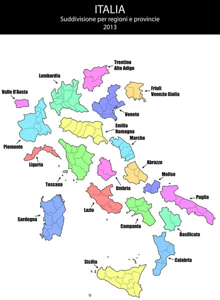 Mappa Italia — Vettoriale Stock