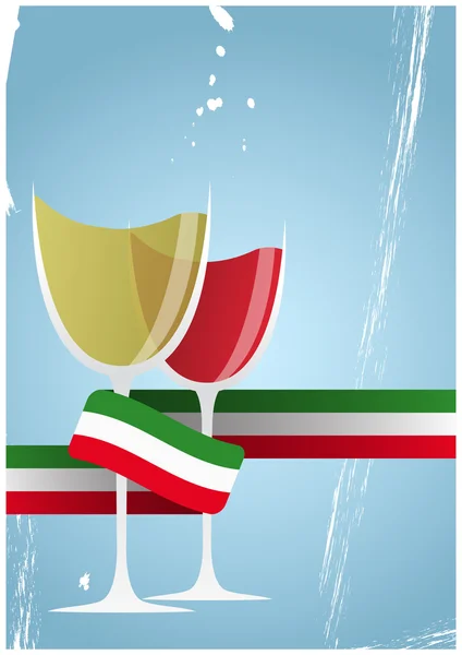 Copa de vino italiano — Vector de stock