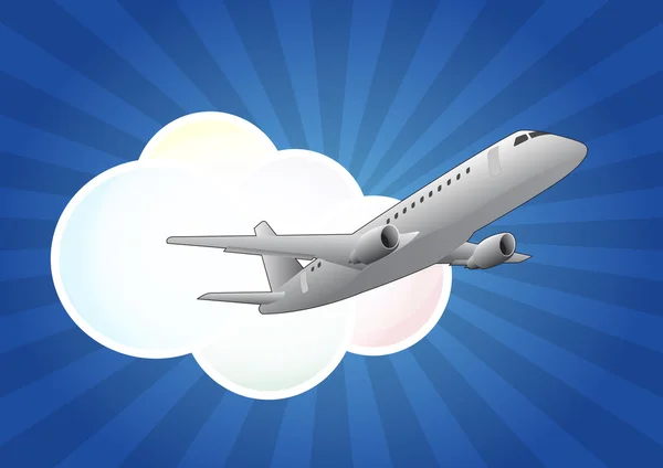 Vliegtuig wolk — Stockvector