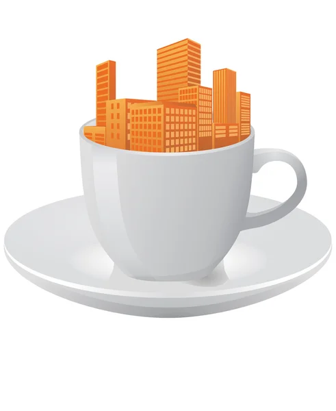 City coffee cup — Stock Vector