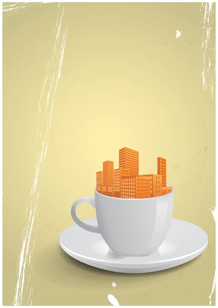 Kaffeetasse in der Stadt — Stockvektor
