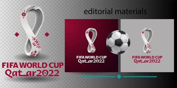 10 Eylül 2019, Moskova, Rusya. 2022 FIFA Dünya Kupası logosu, bir vektör illüstrasyonla Katar 'da düzenlenecek. Futbol Turnuvası, Futbol Kupası, Arkaplan Tasarım Şablonu