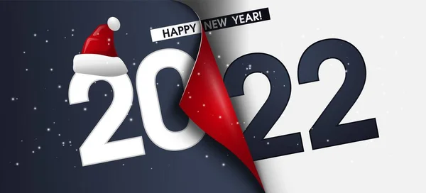 Gelukkig Nieuwjaar 2022 tekstontwerp. voor Brochure ontwerp sjabloon, kaart, banner. Vector illustratie. Geïsoleerd op witte achtergrond. — Stockvector