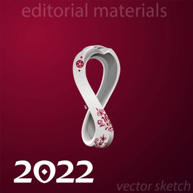 2022 FIFA FIFA Dünya Kupası Katar VECTOR DESIGN ULUSLARARI HASTANESİ. 2022 'de vektör futbol şampiyonluğu