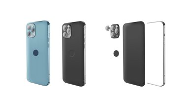 Realistic smartphone mockup. Device UI UX mockup for presentation template. A collection of smartphones from different angles. Vector layouts. A collection of mobile phones isolated on a white