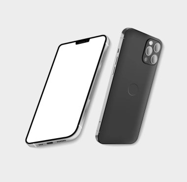 Minimalistic modern 3d layouts of realistic smartphones for presentations different types of front and back, application display, information graphics, etc. Vector