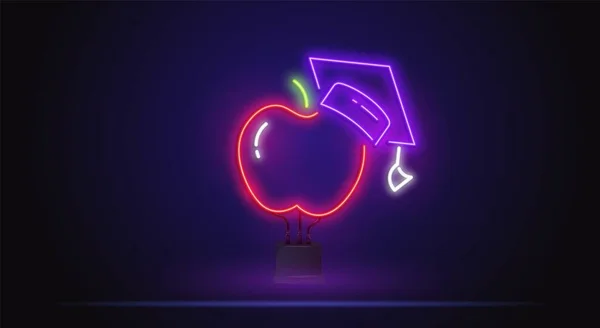 Uma maçã num ícone de néon confederado. Linha fina simples, vetor de contorno de ícones da escola para ui e ux, site ou aplicativo móvel Ilustração De Bancos De Imagens