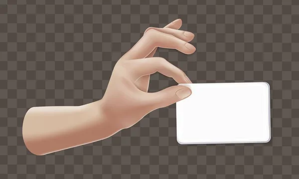 Мультфильм 3D руки с белой бумагой. Реалистичный векторный десница. Знак мира, OK знак крана, указывают на руку, высокие пять рук Мужчины и женщины оружие украшение 3d объект изолирован. Векторная иллюстрация — стоковый вектор