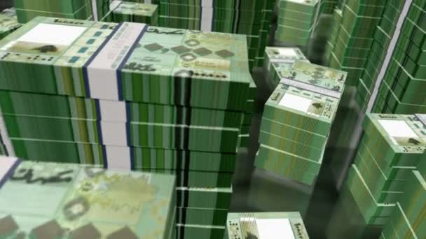 Libanon Font Pénz Bankjegyek Csomag Hurok Repülés Lbp Bankjegyek Felett — Stock videók
