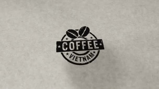 Kaffee Vietnam Stempel Loopable Und Nahtlose Animation Handstempelwirkung Fabrik Produktion — Stockvideo