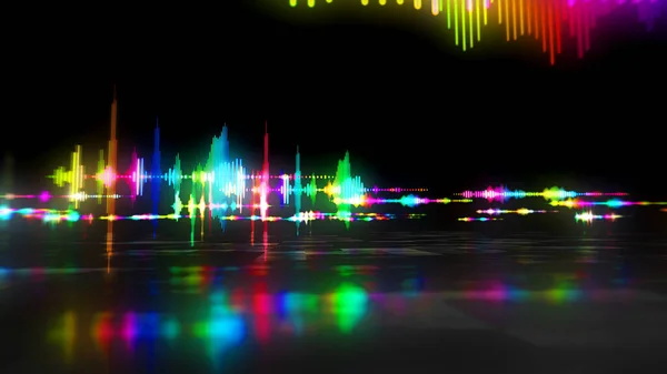 Audio Spectrum Voice Neon Sign Concept Radio Sound Wave Disco — Stock Photo, Image