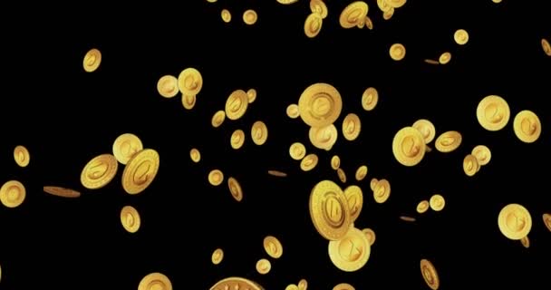 Avalancha Avax Criptomoneda Moneda Oro Cayendo Fondo Digital Loopable Concepto — Vídeos de Stock