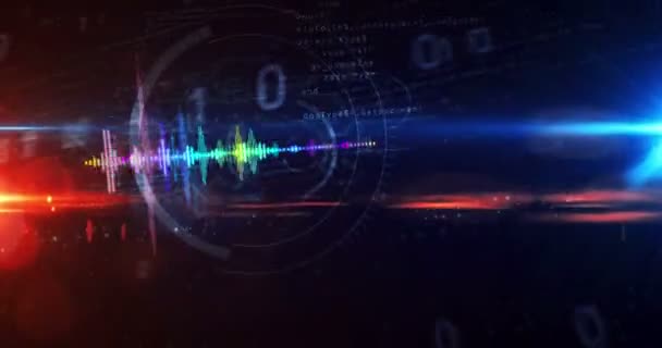 Audio Spectrum Voice Neon Sign Concept Radio Sound Wave Disco — Stock Video
