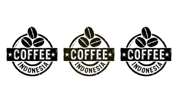 Café Indonesia Sellos Iconos Pocas Versiones Color Fábrica Fabricación Producción —  Fotos de Stock