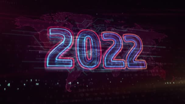 2022 Jahr Neue Cyber Design Konzept Animation Abstrakte Loopable Und — Stockvideo