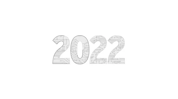 2022 Έτος Αριθμός Έργου Δημιουργία Αφηρημένη Έννοια Εικόνα Σχεδίαση Ψηφιακής — Φωτογραφία Αρχείου