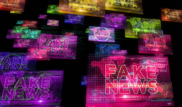 Falska Nyheter Datorskärmen Sändningar Trolling Falsk Information Bluff Propaganda Information — Stockfoto